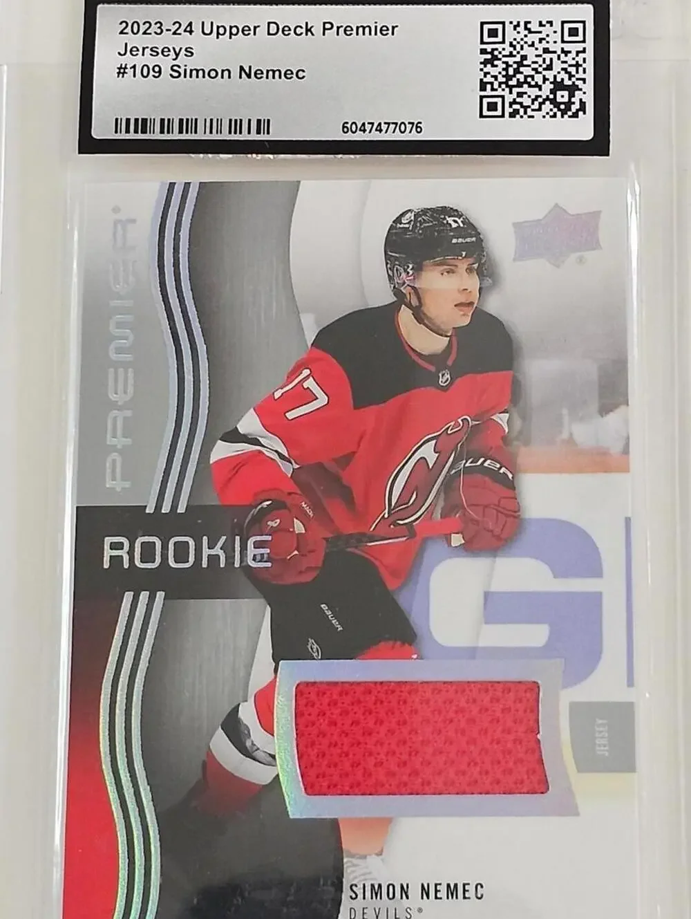 2023-24 Upper Deck Premier Jerseys #109 Simon Nemec Rookie Card